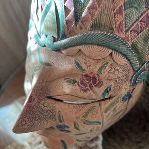Hand Carved Wood Batik Mask
